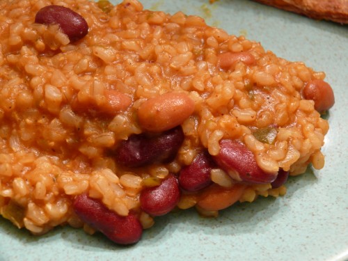 Spanish Rice with Pinto and Kidney Beans